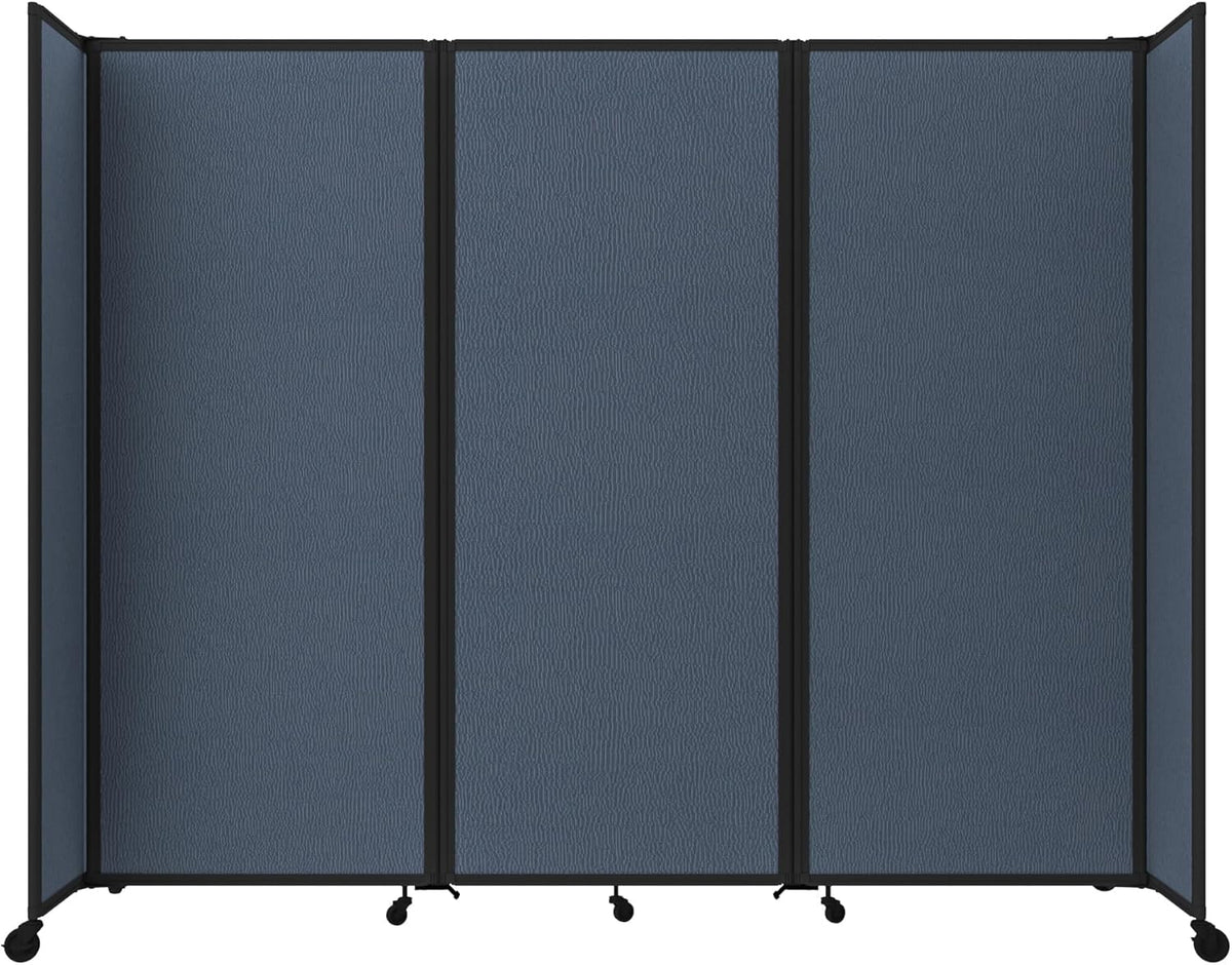 Versare Room Divider 360 Portable Wall Partition | Folding Panels | Large Freestanding Divider | Locking Wheels | Temporary Room Separator