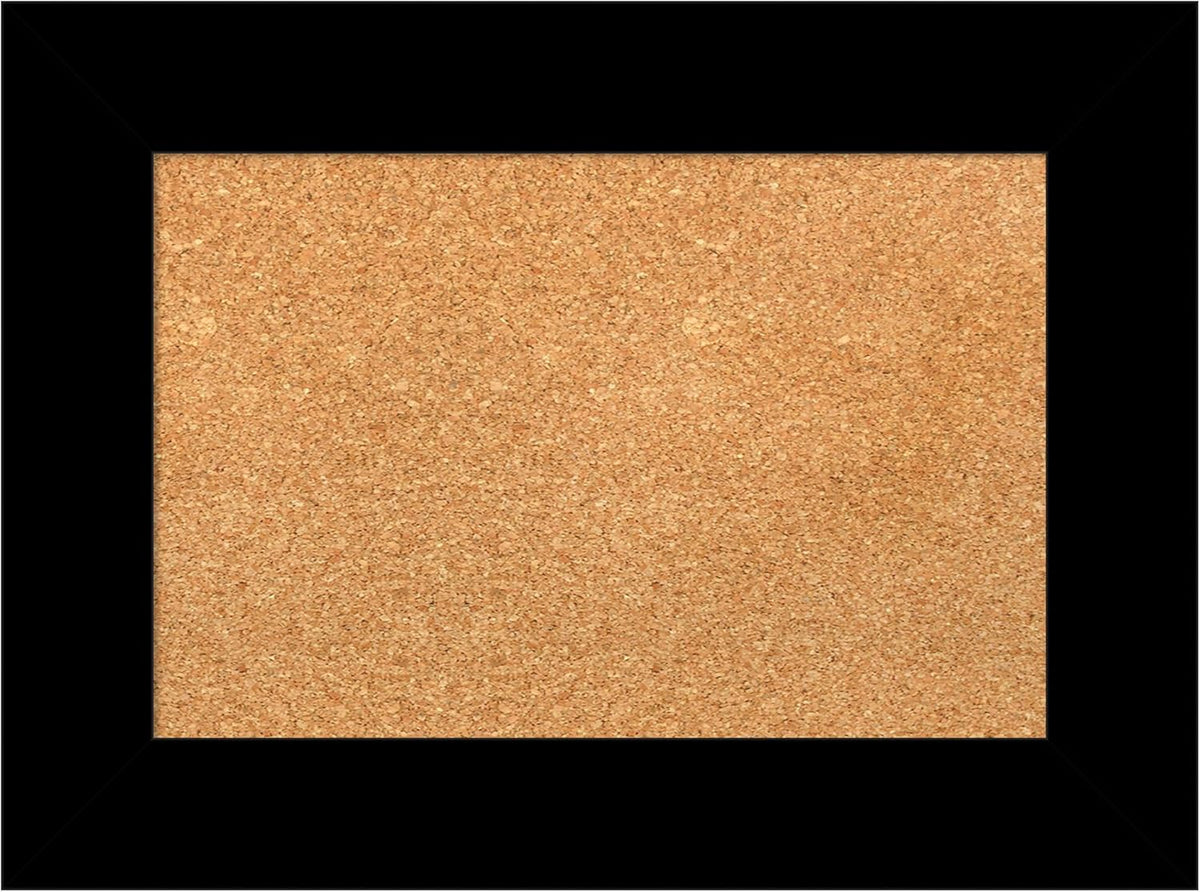 Amanti Art Natural Cork Board for Wall, 17x23 Vision Board with Black Wood Frame, Small Corkboard Office Decor for Home Organization, Casual Corkboard Pinboard to Display Items for Home Organization