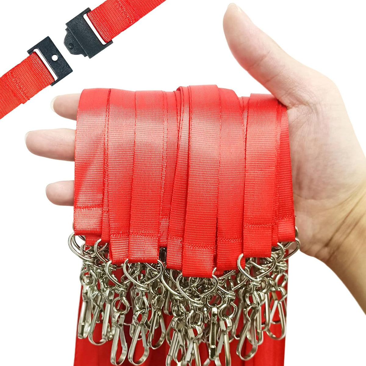 DE Breakaway Lanyards for Id Badges,Teacher Lanyard with with J-Hook Bulk Flat Lanyards for Name tag ID Badges Holder