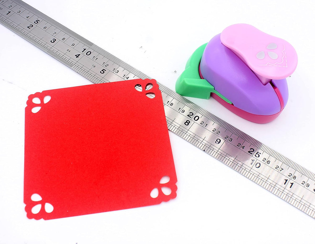 Hollow Right-Angle Embossing Punch - Handmade Scrapbooking Craft Lever Corner Puncher - Fancy Corner Embossing Tool (Raindrops)