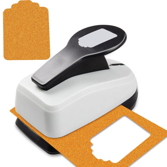 HKKYO 2 inch Tag Punch, Paper Punches, Tag Punches for Paper Crafts, Hole Puncher for Tags, Gift Tag Punch, Craft Punches for Paper Crafts, Tag Cutter Punch, tag Maker