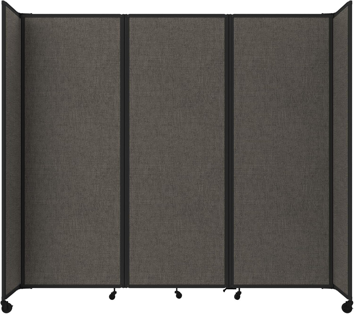 Versare Room Divider 360 Portable Wall Partition | Folding Panels | Large Freestanding Divider | Locking Wheels | Temporary Room Separator