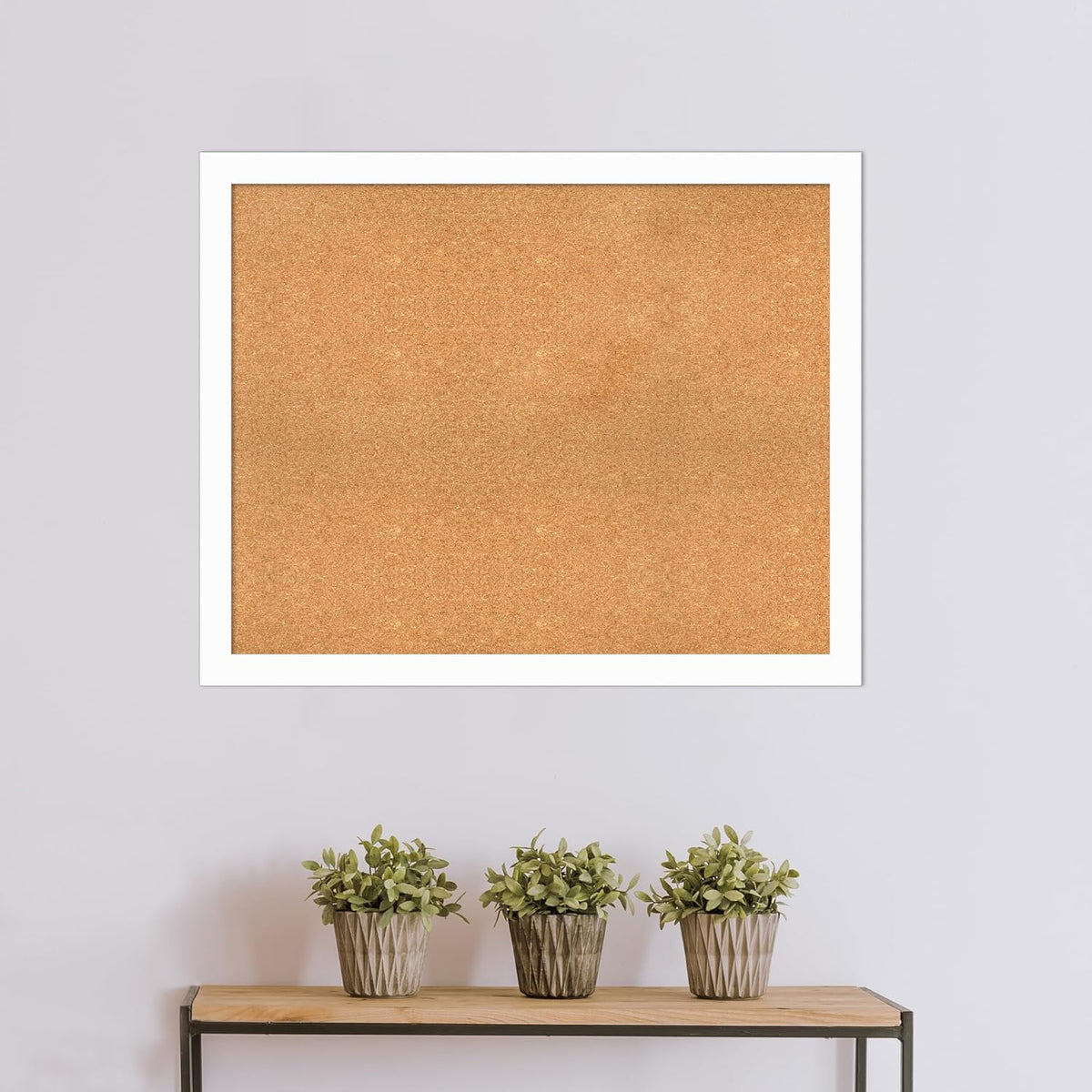 Amanti Art Natural Cork Board for Wall, 33x41 Vision Board with White Frame, X-Large Corkboard Office Decor for Home Organization, Casual Corkboard Pinboard to Display Items for Home Organization in
