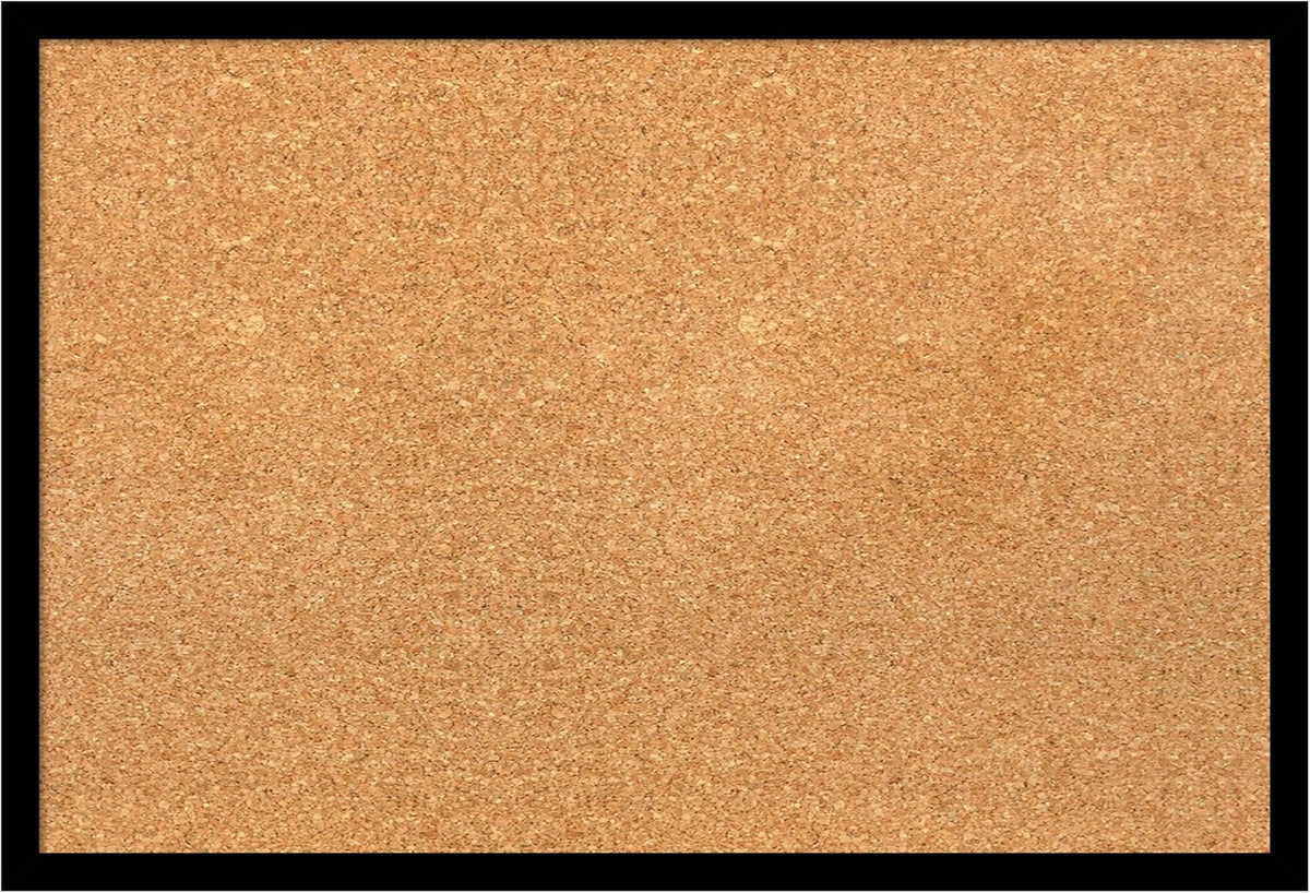 Amanti Art Natural Cork Board for Wall, 17x25 Vision Board with Black Wood Frame, Medium Corkboard Office Decor for Home Organization, Modern Contemporary Corkboard Pinboard to display items for home