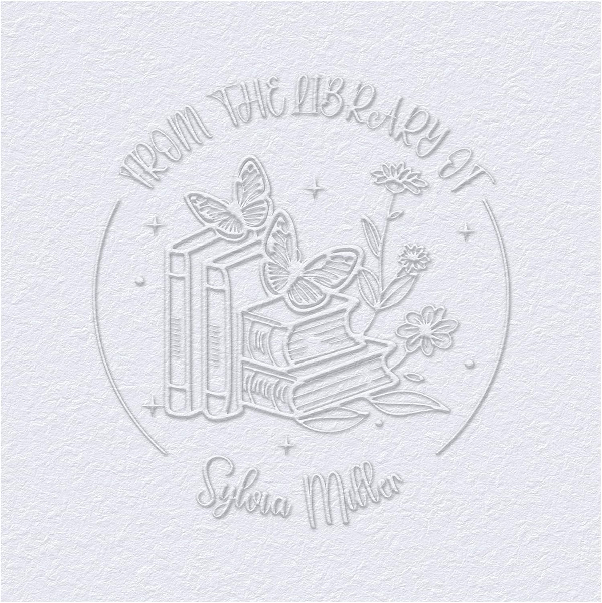 from The Library of Embossers & Stamps Custom Color Self-Inking Stamp with Your Name or Design Great for Personalizing Books, Text Books and Journals (03)