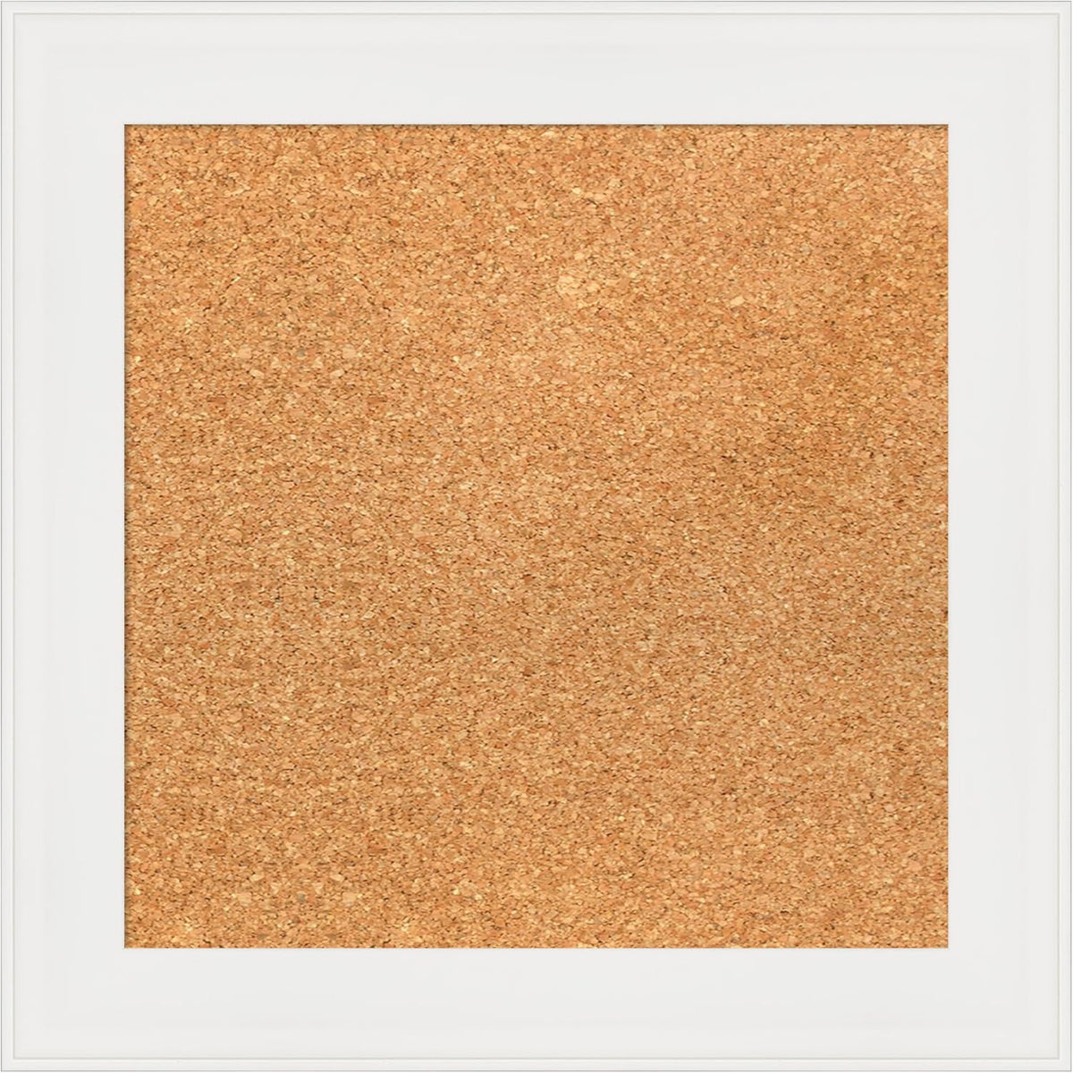 Amanti Art Natural Cork Board for Wall, 17x17 Vision Board with White Frame, Small Corkboard Office Decor for Home Organization, Casual Corkboard Pinboard to Display Items for Home Organization in