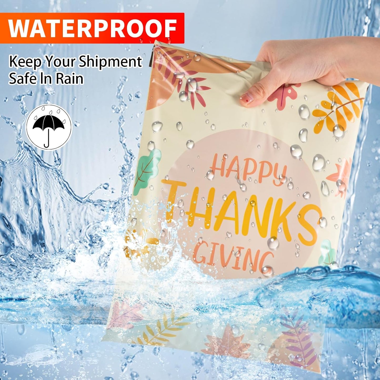 Oududianzi Poly Mailers 6X9, 50Pack Shipping Bags, Fashion Shipping Envelopes, Plastic Packaging Bags, Self-Seal Polymailers, Mailing Poly Bags for Business, Clothing (Leaf)