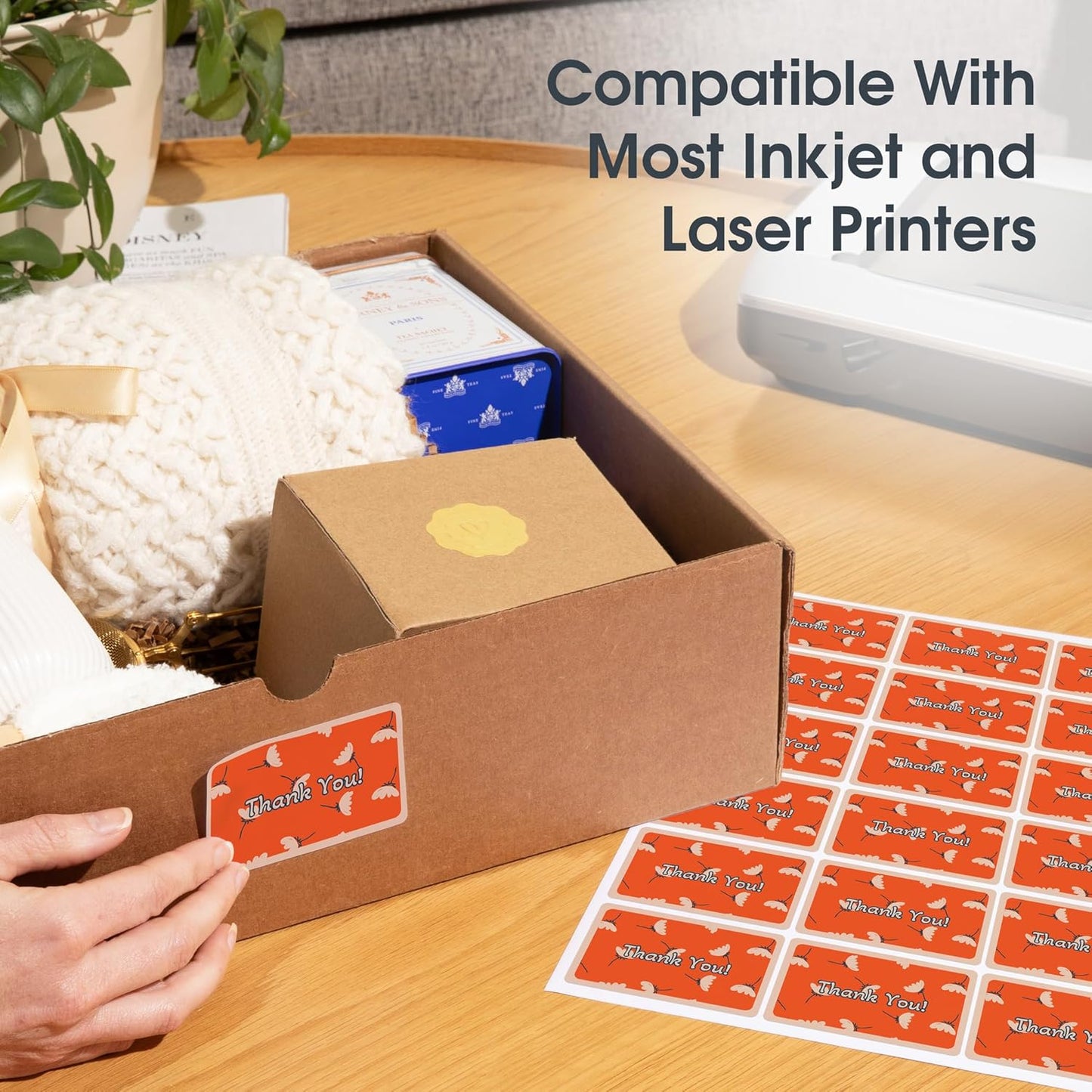 3 3/8" X 2 1/3" Matte White Name Tag Labels Compatible with Inkjet and Laser Printers - 100 Sheets, 800 Total Paper Stickers - Spartan Industrial