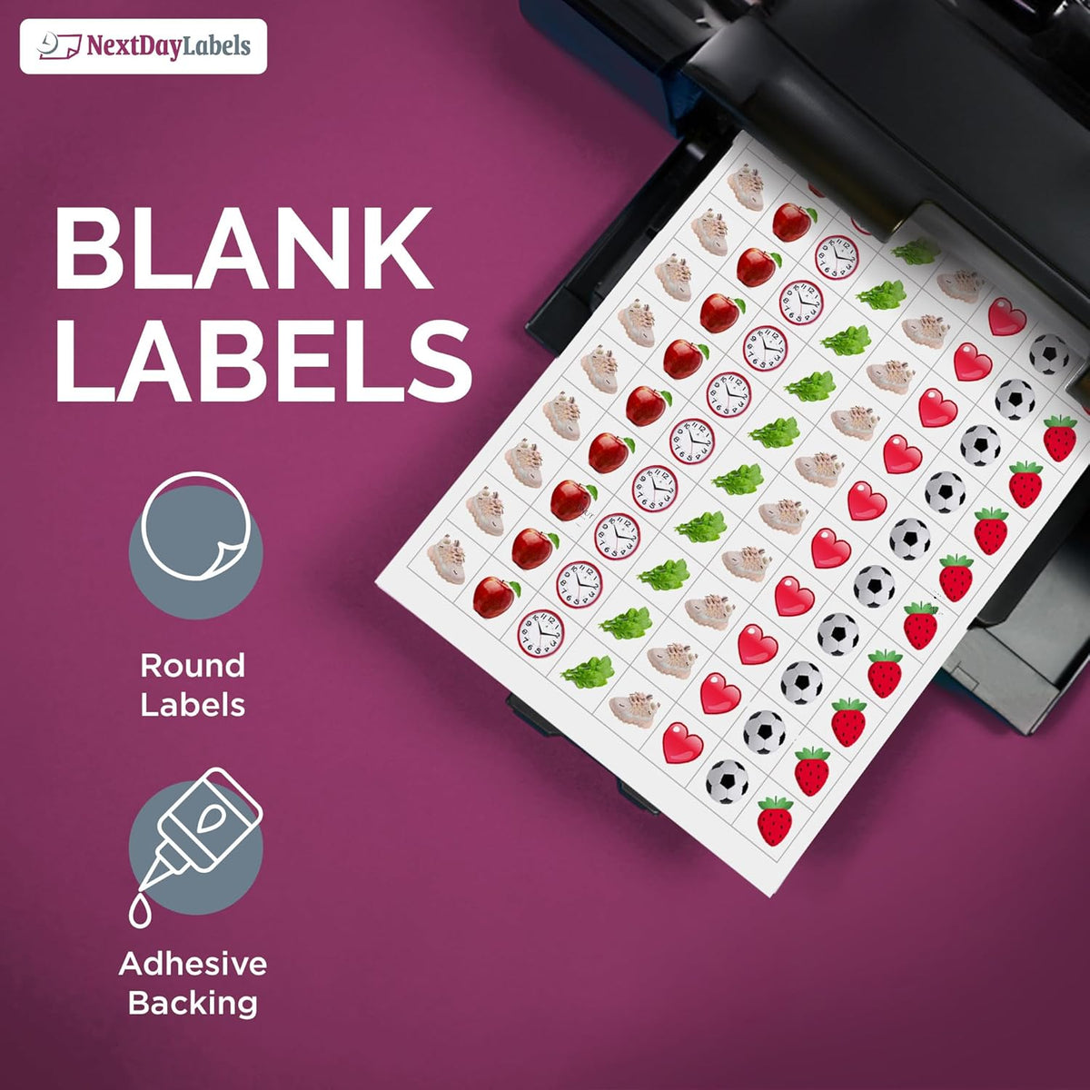 NextDayLabels – 1" x 1" Square Sticker Labels for Printer - White Laser/Inkjet Printer Labels Return Address Labels Shipping Label Stickers (250 Sheets, 80 Per Sheet, 20000 Labels)