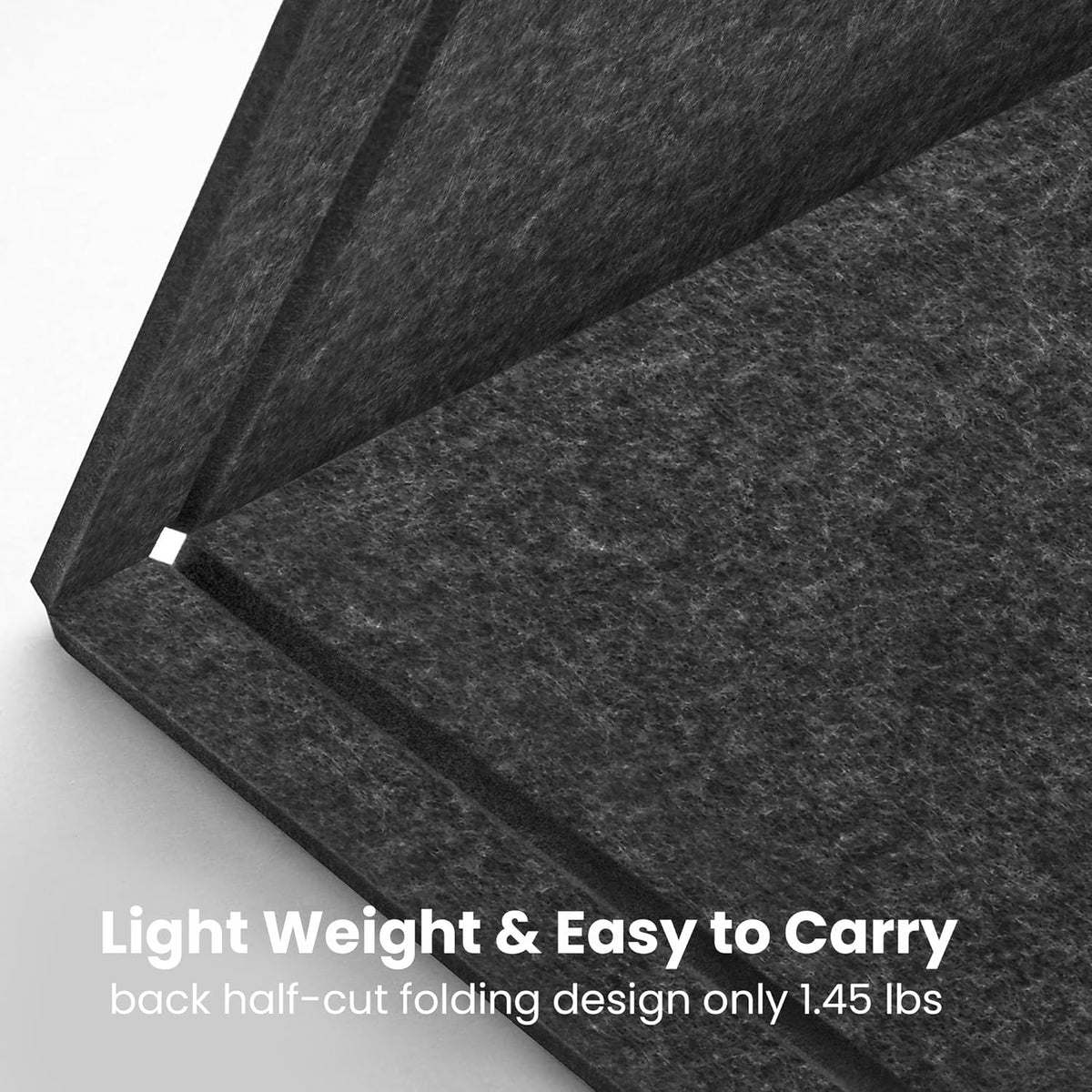 Bulletin Board, 36 x 24 inches Felt Board - Decorative Pin Board, Cork Board Alternative for Wall, 3' x 2' Foldable Picture Board Self-Adhesive Vision Board Prayer Board with 20 Pushpins - Dark Gray