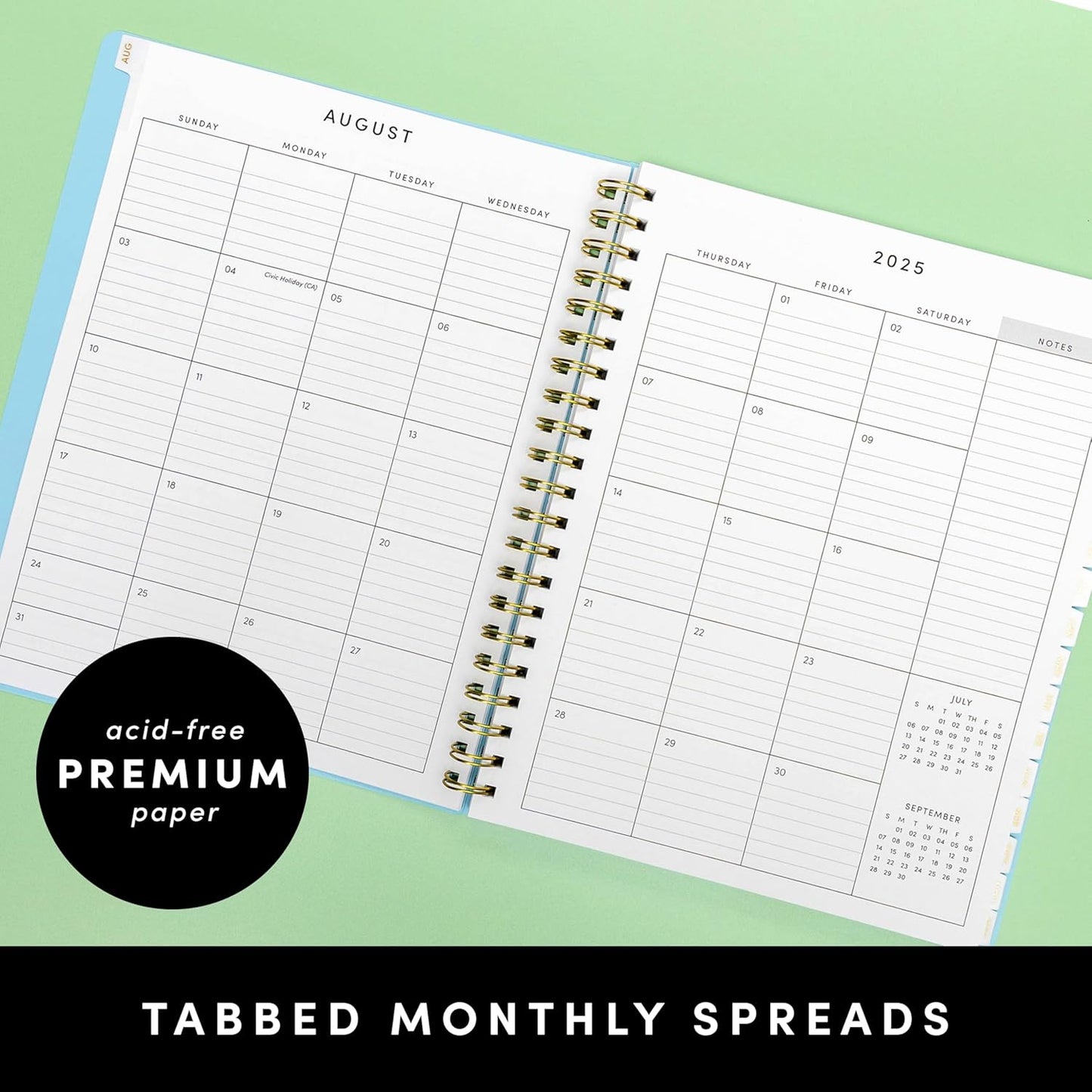 PAPERAGE 17 Month Academic Planner 2025-2026, Weekly & Monthly Spreads, August 2025 - December 2026, Large (8.5 in x 11 in), Lavender