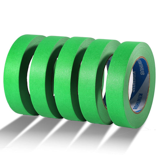 Green Painters Tape,1 inch x 60 Yards x 5 Rolls - Medium Adhesive Green Masking Tape for Painting,Labeling,DIY Crafting,Decoration and School Projects (300 Yards Total)