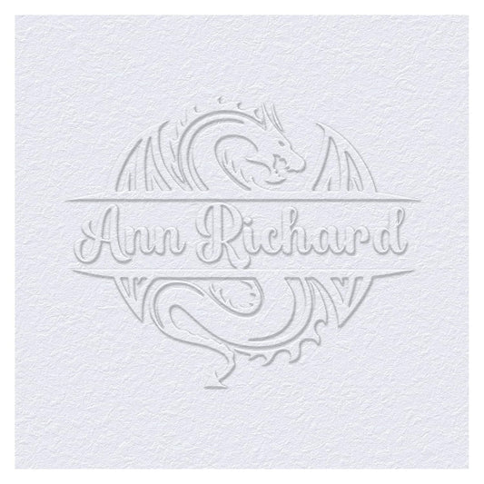 Book Embosser Custom Embosser Stamp with Your Name or Design Personalized Library Embosser Stamp Customized Books Business Cards Paper Documents Notebooks etc. (Dragon Theme - 06)