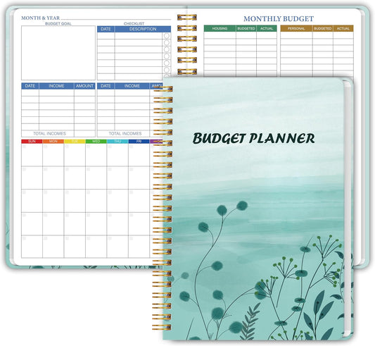 Monthly Budget Planner - 14 Months Hardcover Undated Financial Planner Organizer Budget Book with Expense and Debt Tracker Notebook to Manage Your Money Effectively, Bill Organizer
