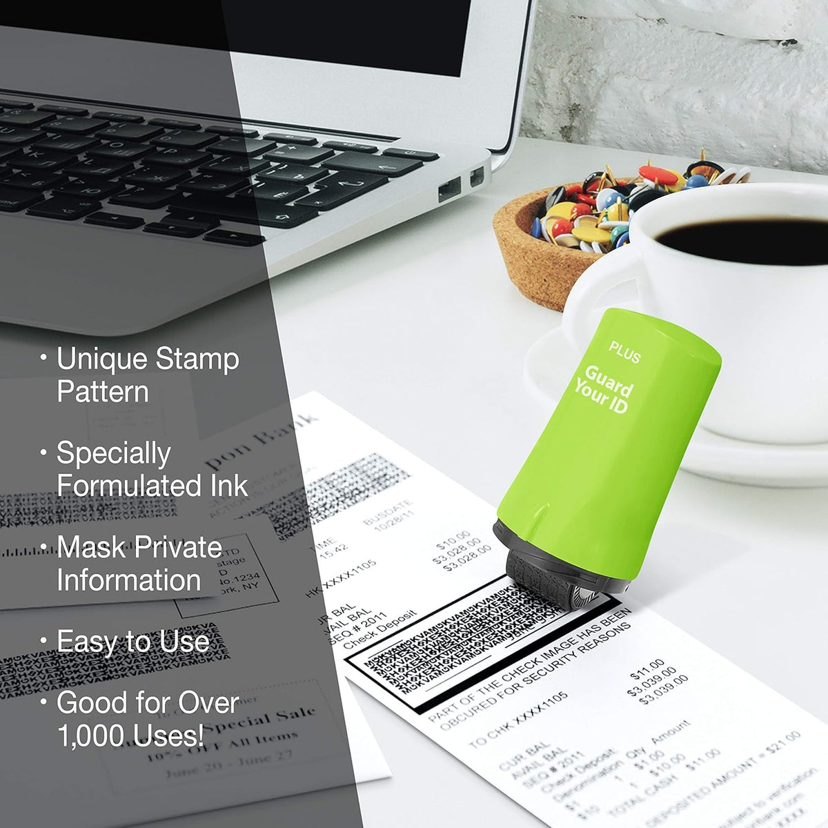 Guard Your ID Advanced Roller Identity Theft Prevention Security Stamp Green (38311)