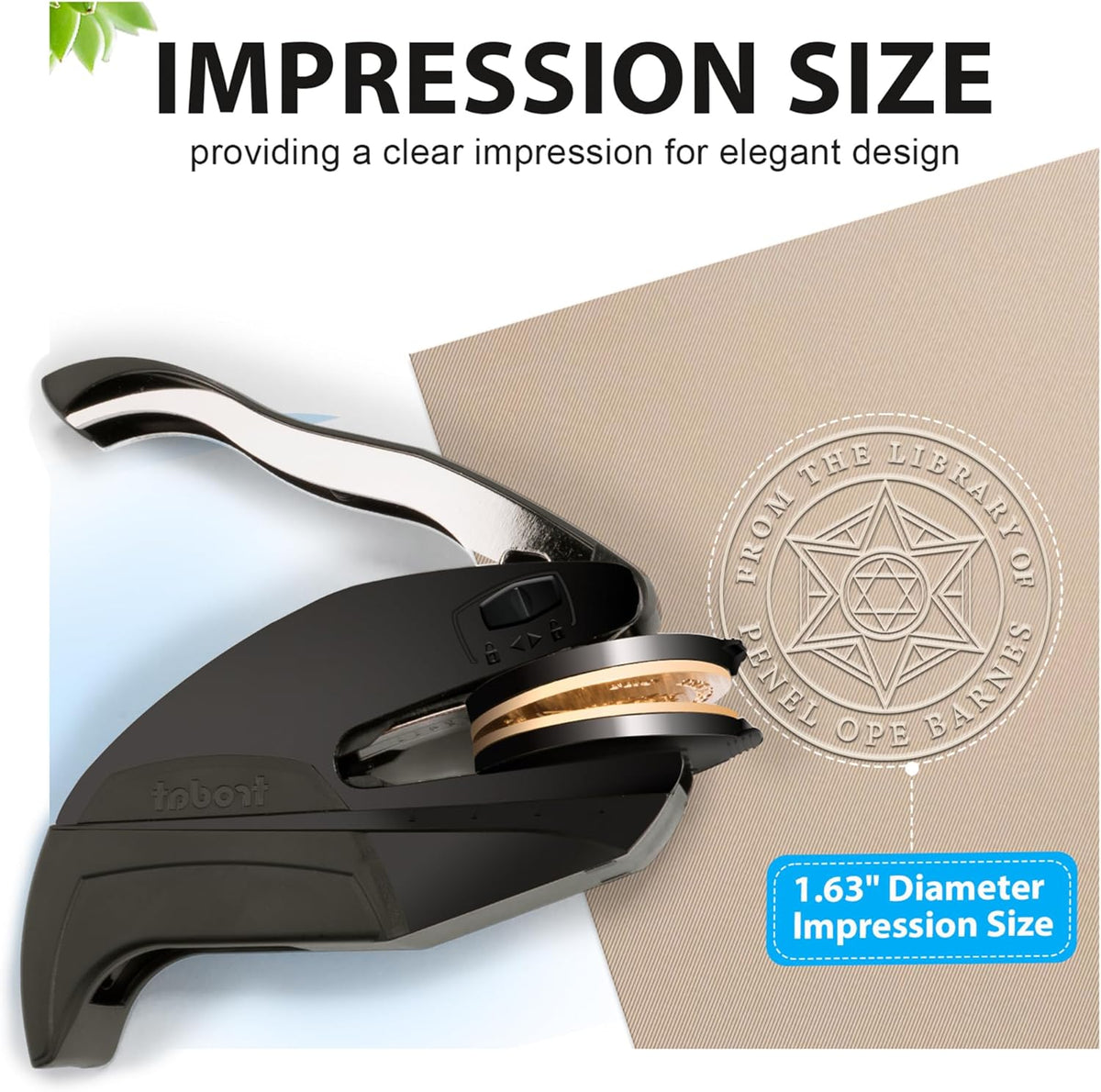 Custom Book Embosser | Personalized Book Stamp | Self Ink Rubber Stamp from The Library of | Customizable Embosser (Magic Circle 10)