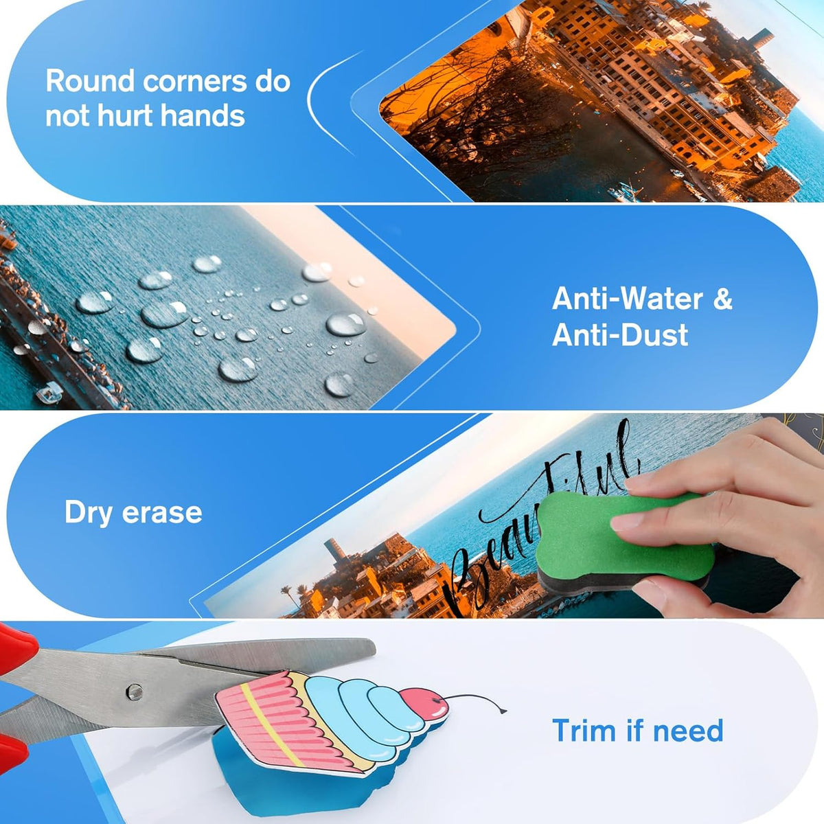 KTRIO 5 Mil Laminating Sheets 150 Pack, Various Sizes Thermal Laminating Pouches, Clear Laminate Sheets for Letter Size, Photos, Notecards, ID Badges, Business Cards, Compatible with Laminators