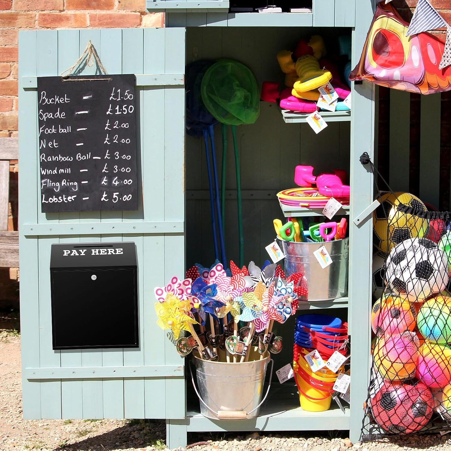 18 x 15 x 7 Inch Safe Cash Box Money Collection Metal Donation Box with Lock Wall Mount Pre Drilled Mailbox Delivery Ballot for Home Office Outdoor Self Serve Stand (Black)