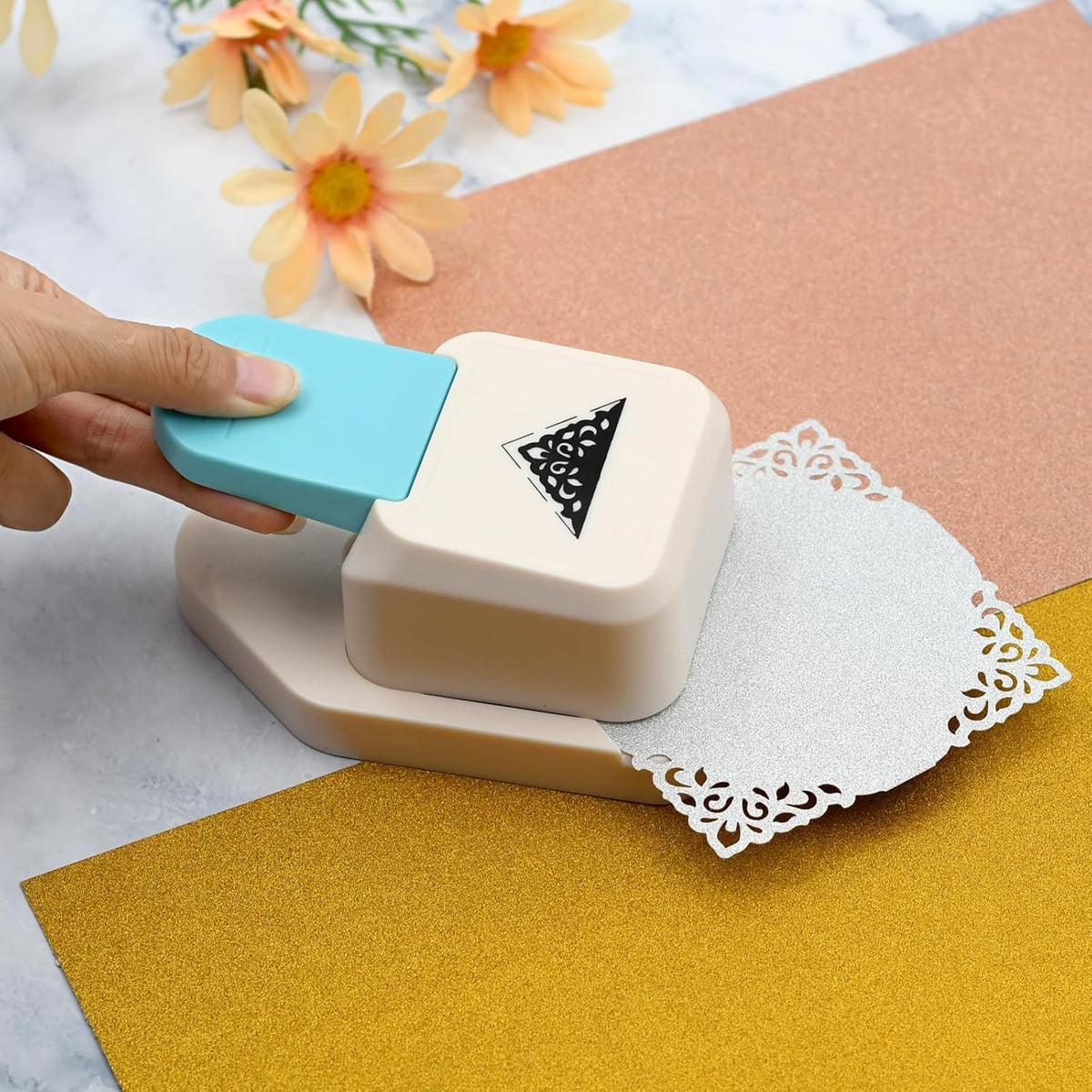 Paper Corner Punch Triangle Shape Flower Pattern, Large Craft Corner Punch Paper Cutter Portable Corner Hole Punch for Srapbooking, DIY Crafts, DIY Crafts, Card Making