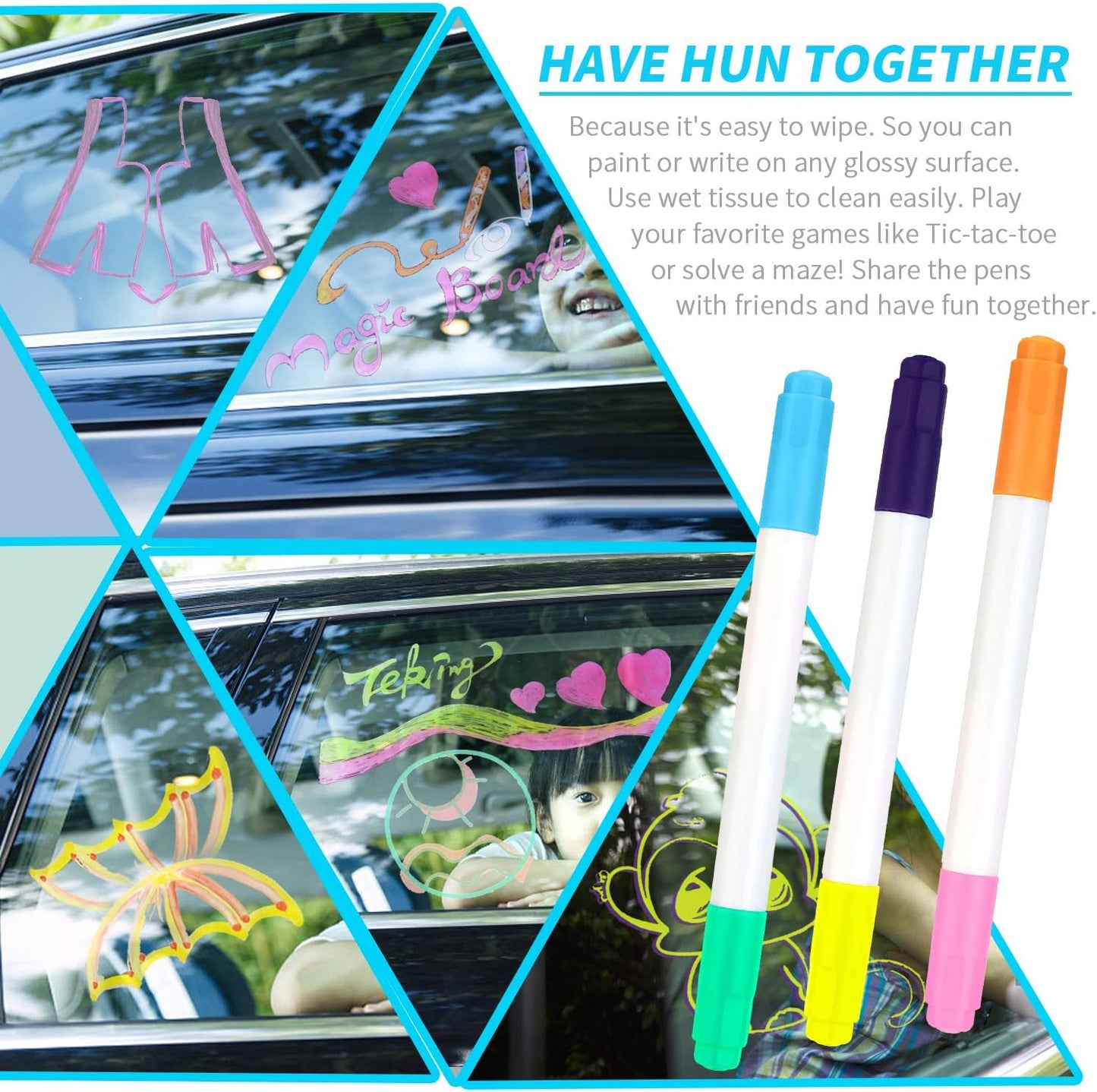 YR Dual Sided Neon Pens For Light Up LED Board, Neon Markers Applicable For Draw, Sketch, Create, Doodle, Art, Write, Learning Tablet, 12 Packs