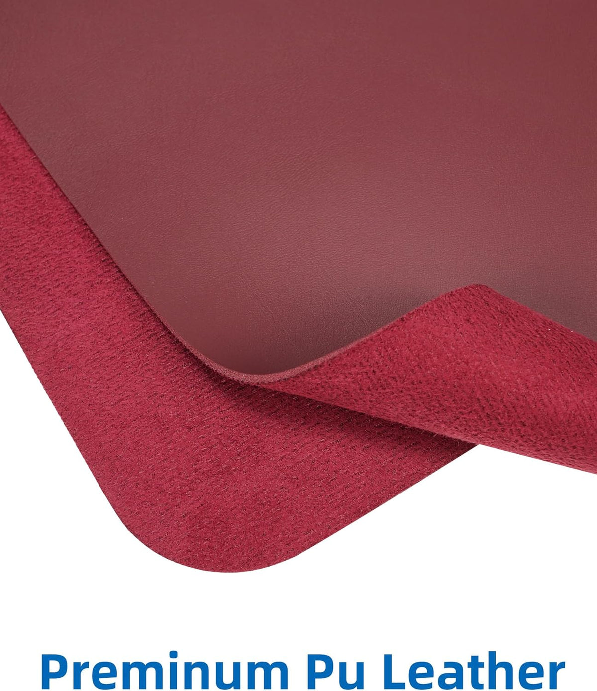 Leather Desk Pad Protector,Mouse Pad,Office Desk Mat, Non-Slip PU Leather Desk Blotter,Large Desk mat,Waterproof Keyboard mat for Office/Home/Decor (Burgundy Red,55" x 17")