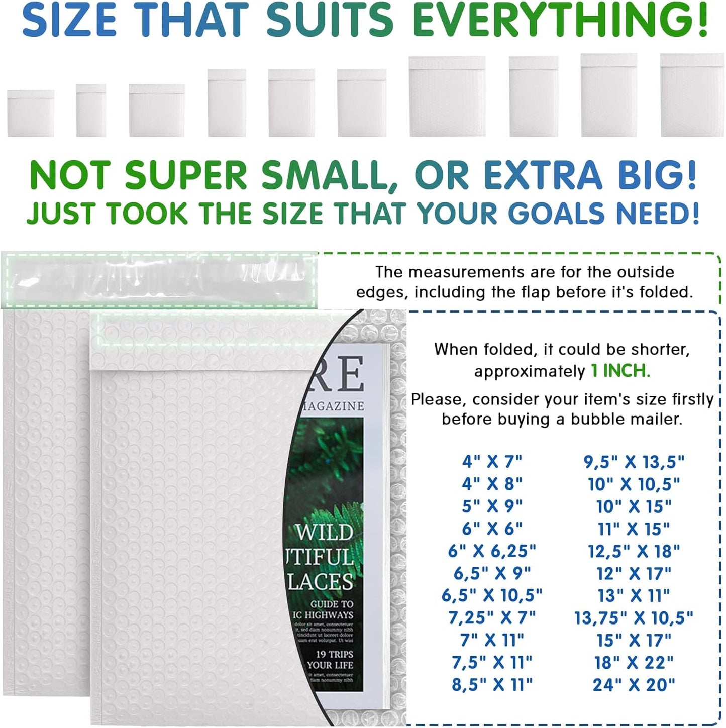 White Poly Bubble Mailers Self Seal, 10.5 x 15 Inch. Pack of 100 Bubble Packaging Envelopes for Shipping. Durable Padded Envelopes Waterproof. Self Seal Padded Mailers. Shipping Packages