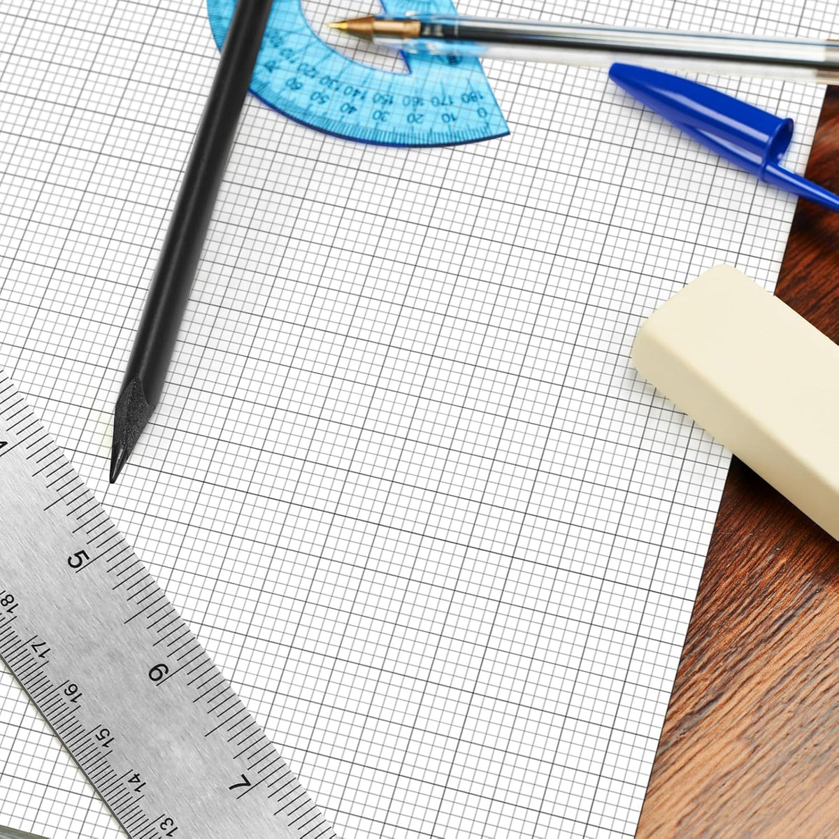 25 Sheet Graph Paper Pad 24" x 36" Large Graph 1" and 1/4" Ruled Grid Paper for Engineer Architect Designer Mathematician Draftsmen Sketch House Commercial Building Plan Drafting(White)