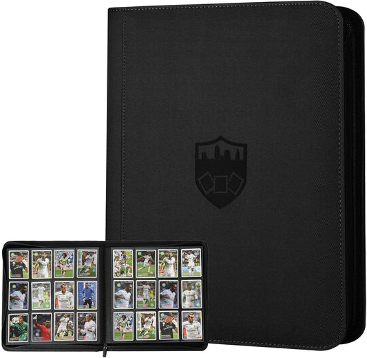 Trading Card Binder 12 Pocket, GERMUN PU Cover Card Binder for 720 Cards, Premium Trading Card Holder Folders, Double Sided Pocket Card Album for MTG, TCG (Black)
