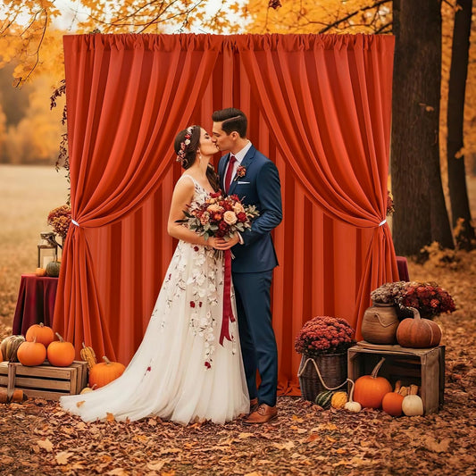 Rust Backdrop Curtains 20ft x 10ft Polyester Backdrop Drapes Fabric for Halloween Party Stage Window Supplies Decorations