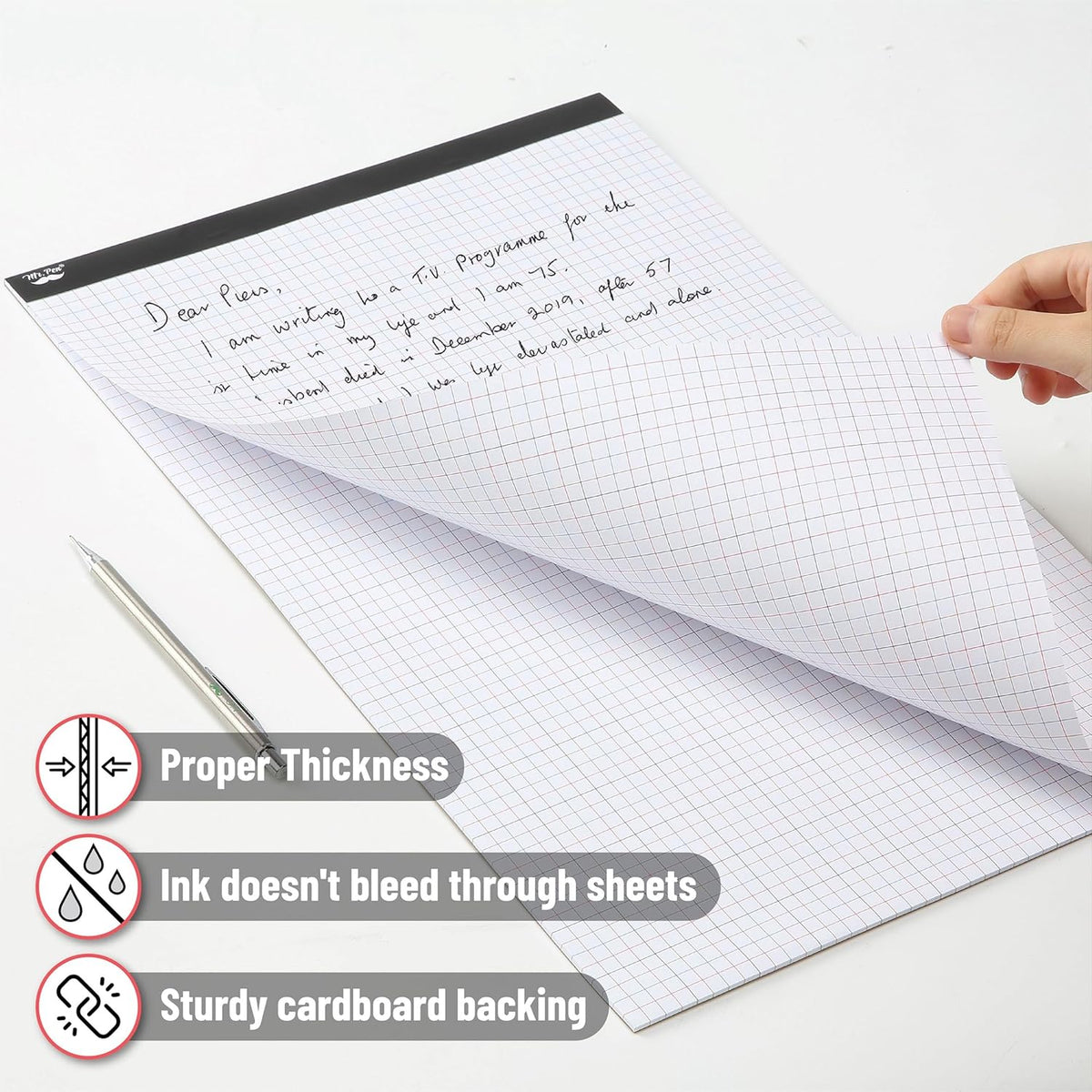 Mr. Pen- Graph Paper, 22 Sheets, 17"x11", 4x4 (4 Squares Per Inch), Colored Lined, graphing paper, grid paper, graph paper pad, 1/4 graph paper 1/4 inch grid, drafting paper, large graph paper