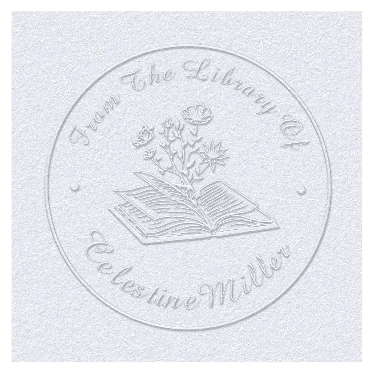 Book Embosser Custom Embosser Stamp with Your Name or Design Personalized Library Embosser Stamp Customized Books Business Cards Paper Documents Notebooks etc. (14)