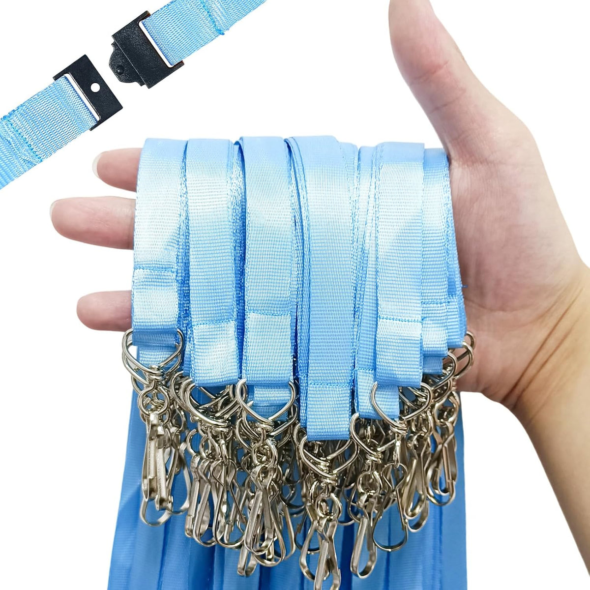 DE Breakaway Lanyards for Id Badges,Teacher Lanyard with with J-Hook Bulk Flat Lanyards for Name tag ID Badges Holder