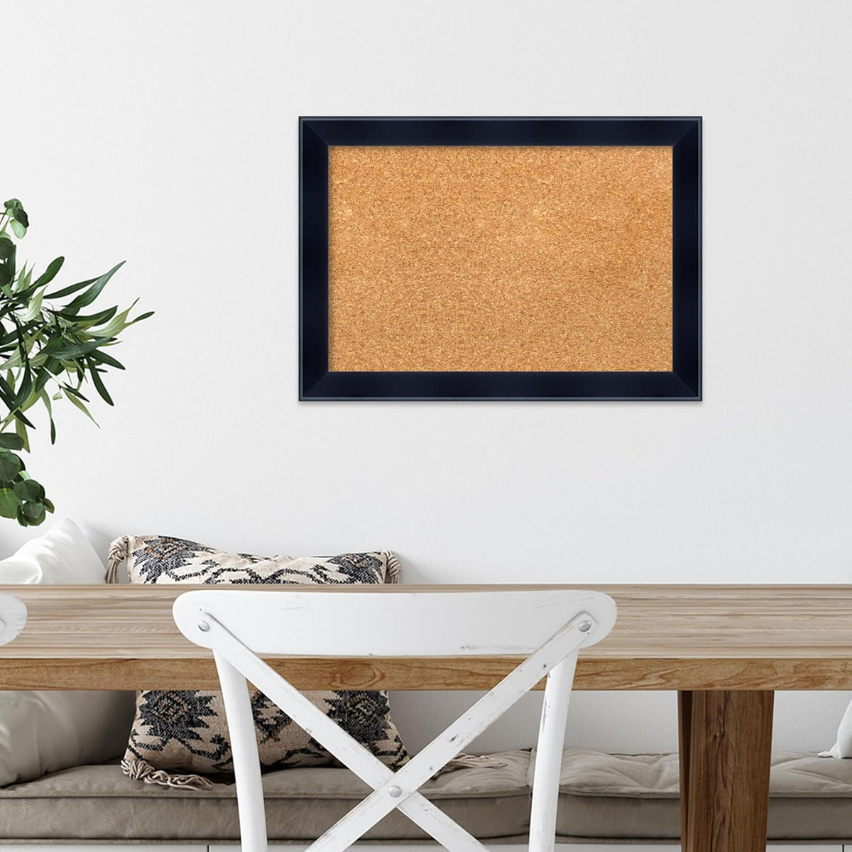 Amanti Art Natural Cork Board for Wall, 14x20 Vision Board with Black Wood Frame, Small Corkboard Office Decor for Home Organization, Modern Corkboard Pinboard to Display Items for Home Organization