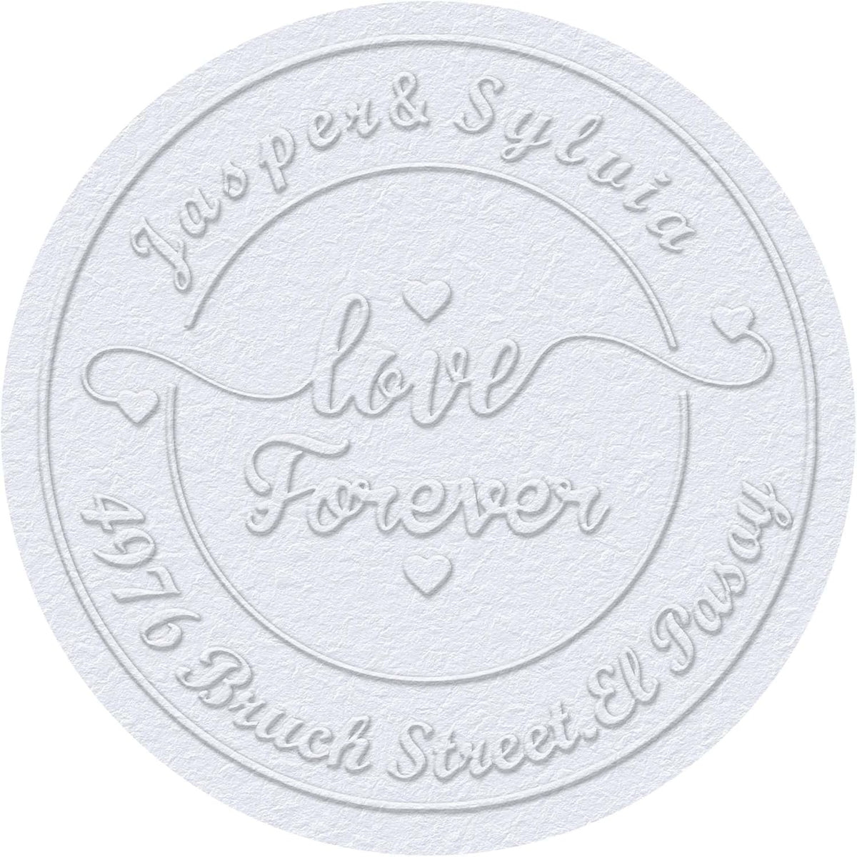 Personalized Wedding Embosser Stamp， Custom Book Business Card Paper Document Notebook, Self Inking Stamp，Book Lover Gifts，Christmas Gifts (Style05)