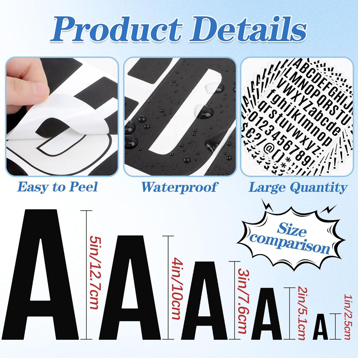 3402 PCS 42 Sheets Letter Stickers Small Mailbox Numbers and Letters Self Adhesive Vinyl Waterproof Alphabet Number Stickers for Mailbox Address,Scrapbooking,Cup, Sign,DIY Crafts Art (1 Inch,Black)