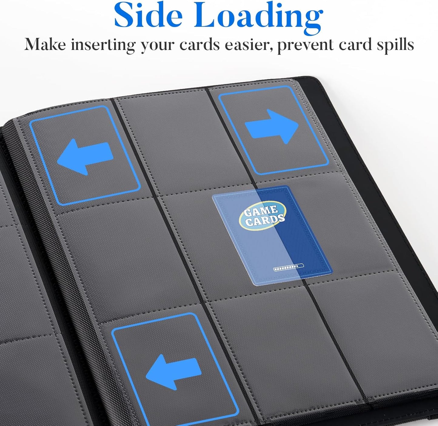 Premium 9 Pocket PU Card Binder, Sturdy Album for 540 Cards & Trading Games, Sleek Folders for YuGiOh, MTG, TCG, Sports, Royal Blue