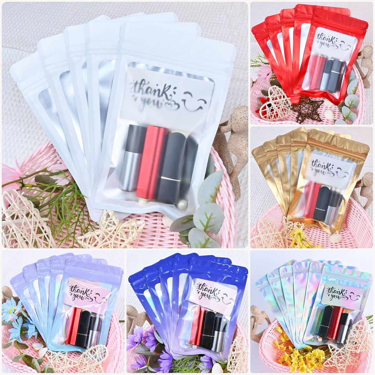 Resealable Mylar Pouch Pen Bags Great for Office Home Party Favor Food Storage Cookies Sample Jewelry Snack (100PCS, Black Color, 6.3 x 9.5 inch)