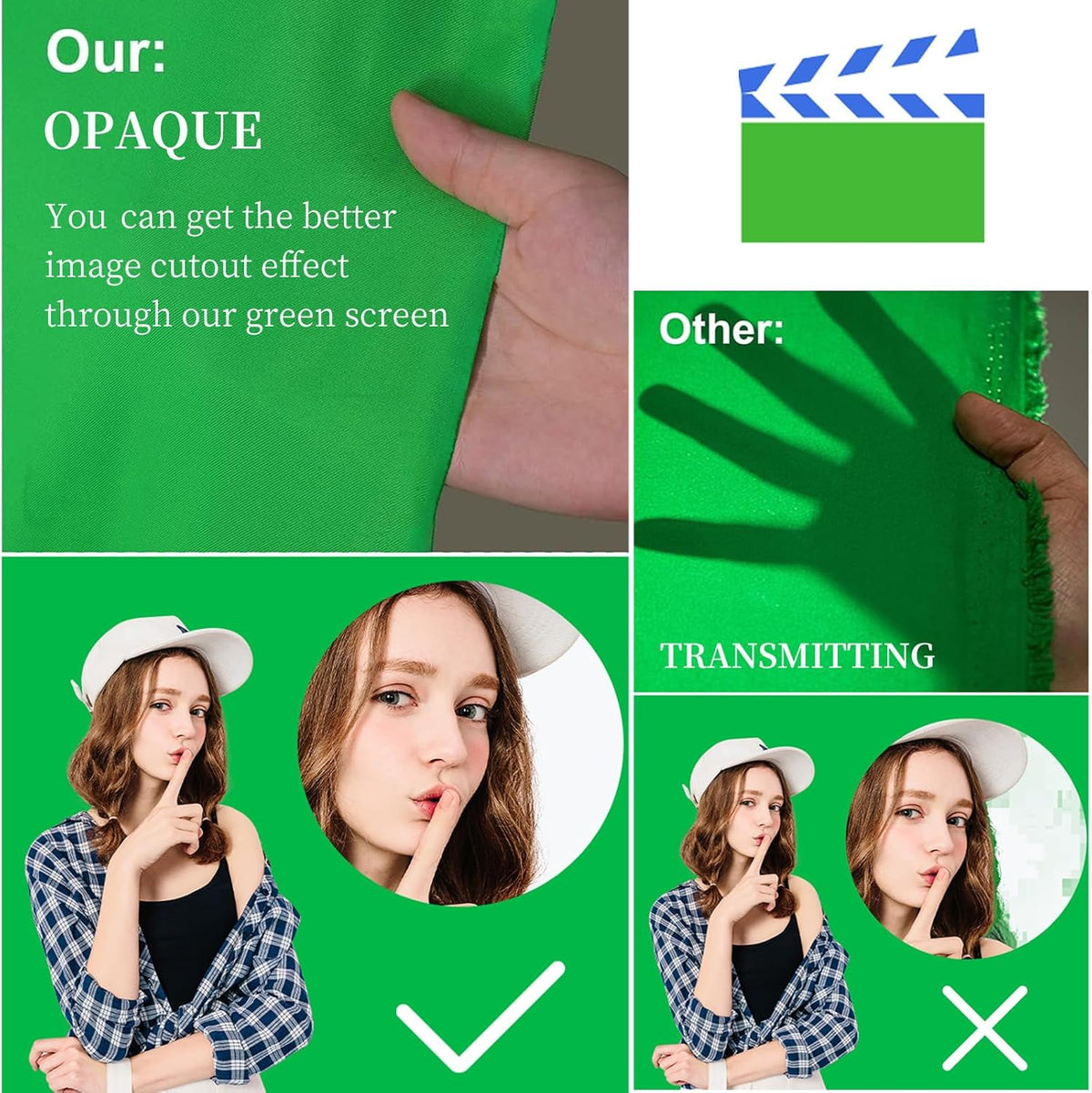 BEIYANG 10 Ft x 20 Ft Photography Backdrop Green Screen, Green Background Non-Reflective Fabric Wrinkle Resistance Photo Background for Photo Studio Shooting Props