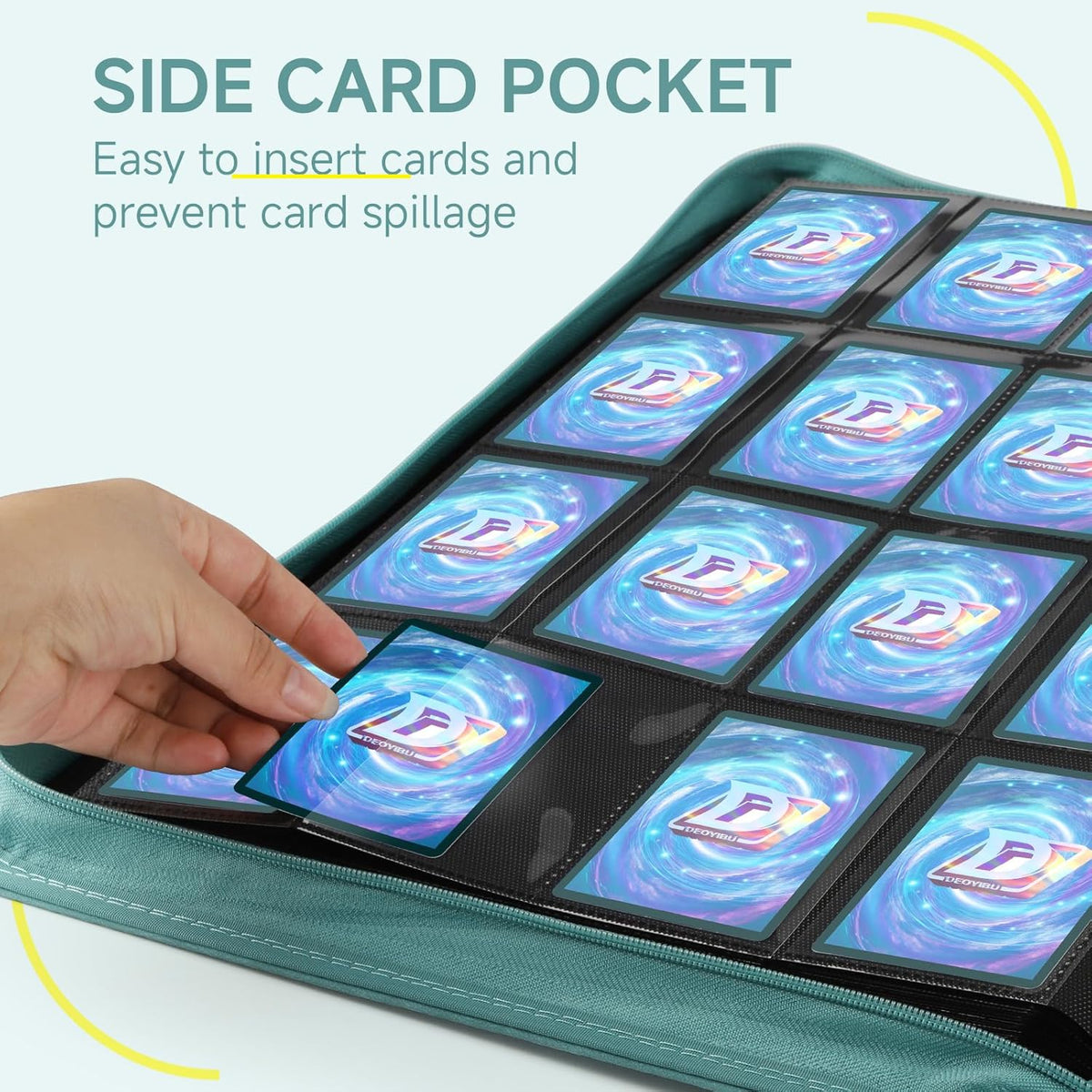 Card Binder with 1024 Cards,16 Pocket Trading Card Binder Includes 32 Page Storage Sleeves,Collection Card Album,Card Holder to Organize and Protect Cards,Green