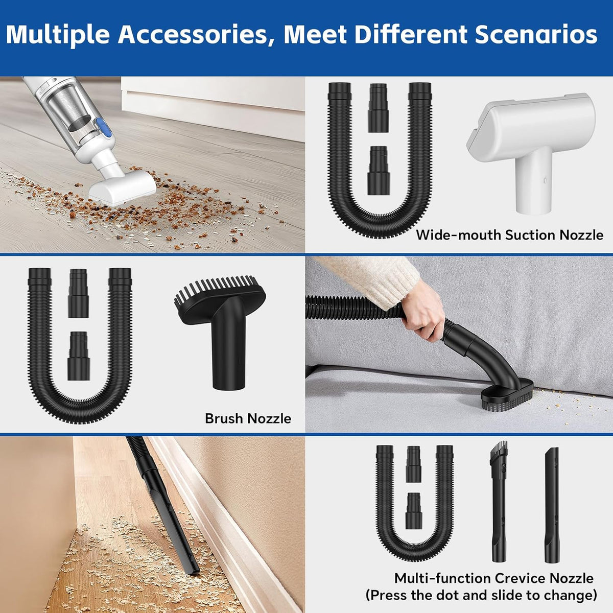 Handheld Car Vacuum Cleaner Cordless: 9500PA Powerful Suction Portable Lightweight Hand Held Vacuum - Large Capacity Battery Last Long Wireless Mini Vacuum With LED Light For Home Office Cleaning