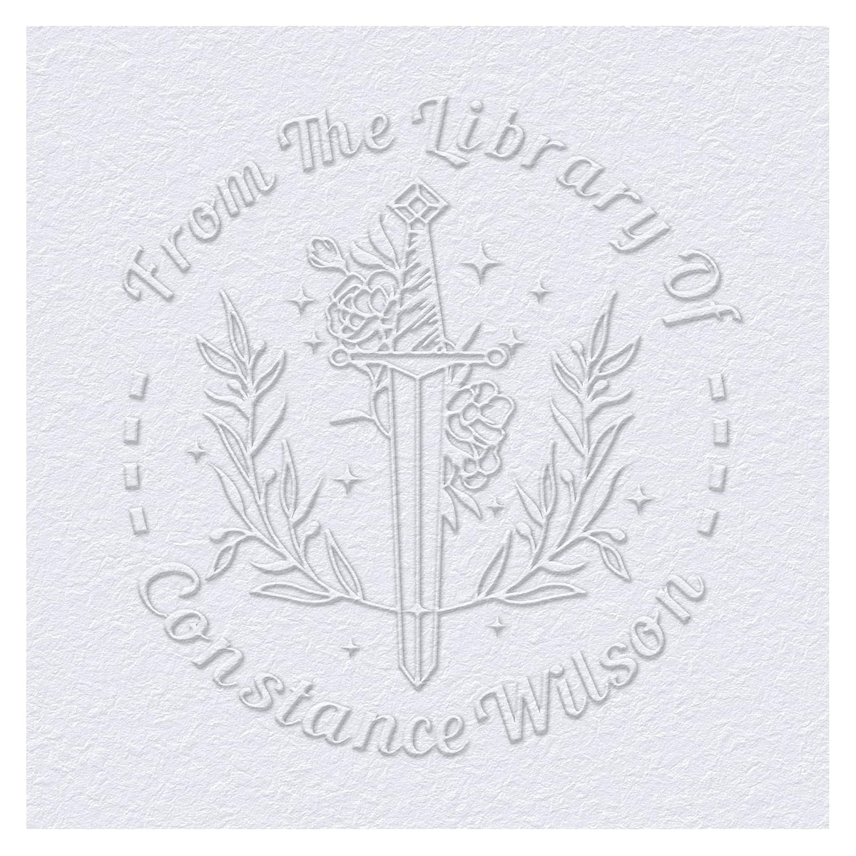 Book Embosser Custom Embosser Stamp with Your Name or Design Personalized Library Embosser Stamp Customized Books Business Cards Paper Documents Notebooks etc. (08)