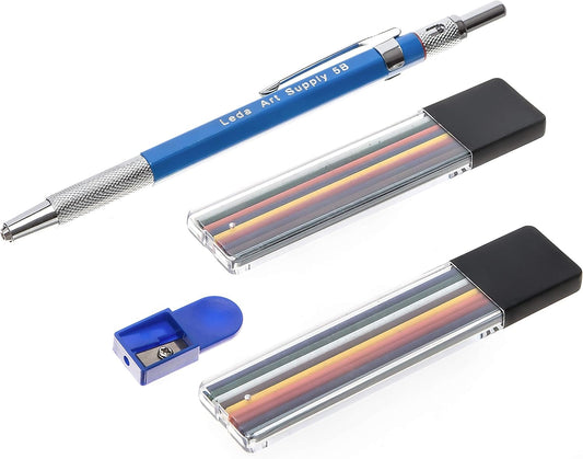 Leda Mechanical Pencil (Black Multicolor) - Perfect Fit Lead Holder for Any Lead Size, Smooth Writing, Durable Design for Precision Drawing and Sketching