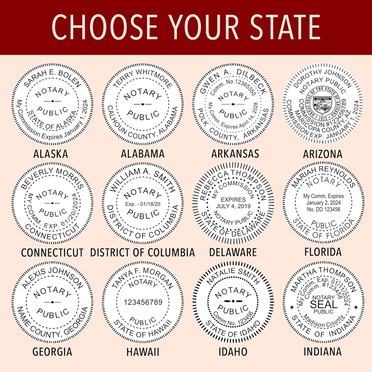 Custom Notary Embosser, Customizable for 37 Total States, Embossed Notary Seal | Great for Official Documents and Paperwork | Great Way to Certify Your Documents (Arkansas)