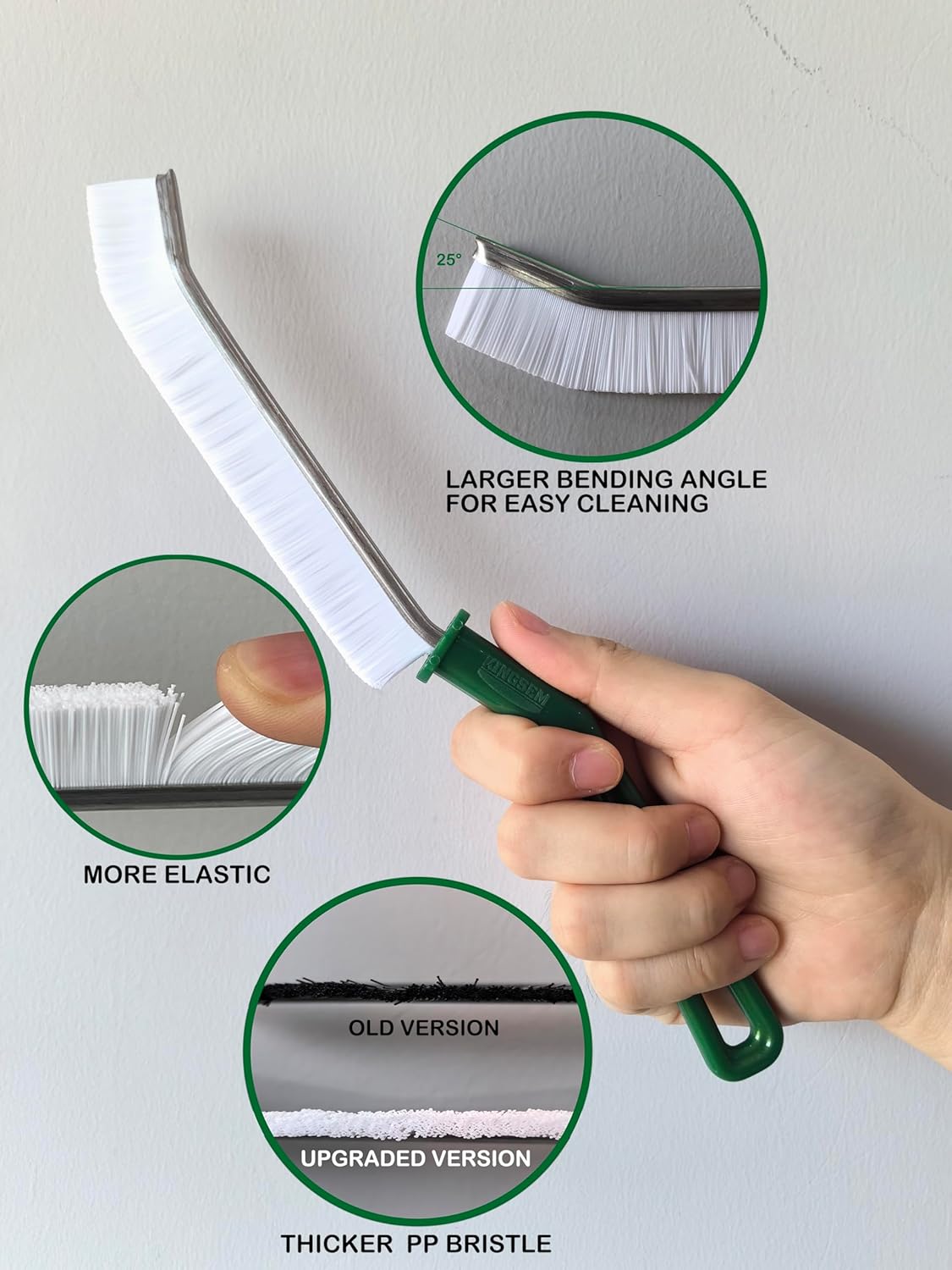 New Crevice Cleaning Brush, Hard-Bristled Washing Brush, Corner Edge Cleaning Brush, Multifunctional Gap Brushes for Kitchen countertop Surfaces, Windows Groove, Tiles & Faucets - 3PCS