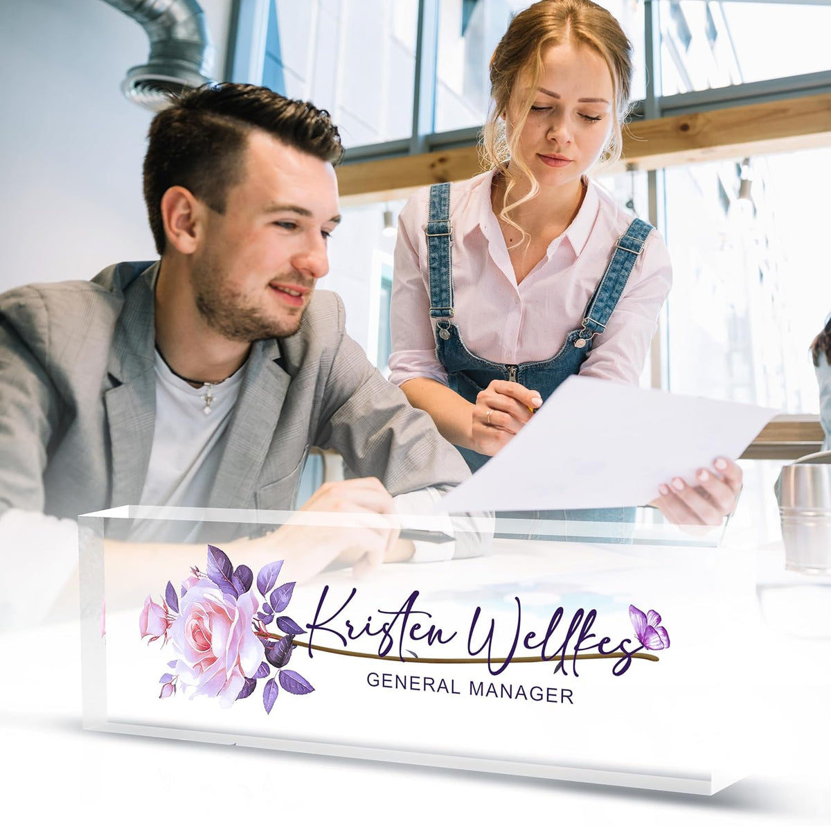 Custom Name Plate for Desk, Desk Name Plate Personalized Office Desk Decor for Women and Men, Employee Appreciation Gifts Office Gifts for Boss, Manager, Teacher, Nurse