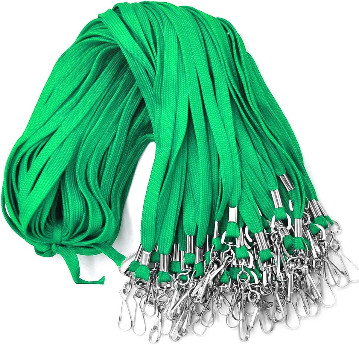 Beebel Lanyard 50PCS Lanyards with Swivel Hook clips for ID Name Badge Holder (Green)