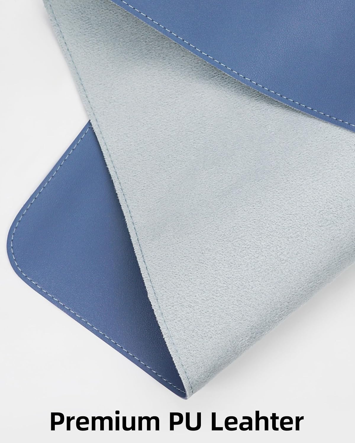 Desk Pad Mat - Leather Desk Pad Protector for Office and Home - Desk Organization and Accessories - Ideal for Large Mouse Pad and Desk Mats on Top of Desks(Grey Blue,35.4" x 17")