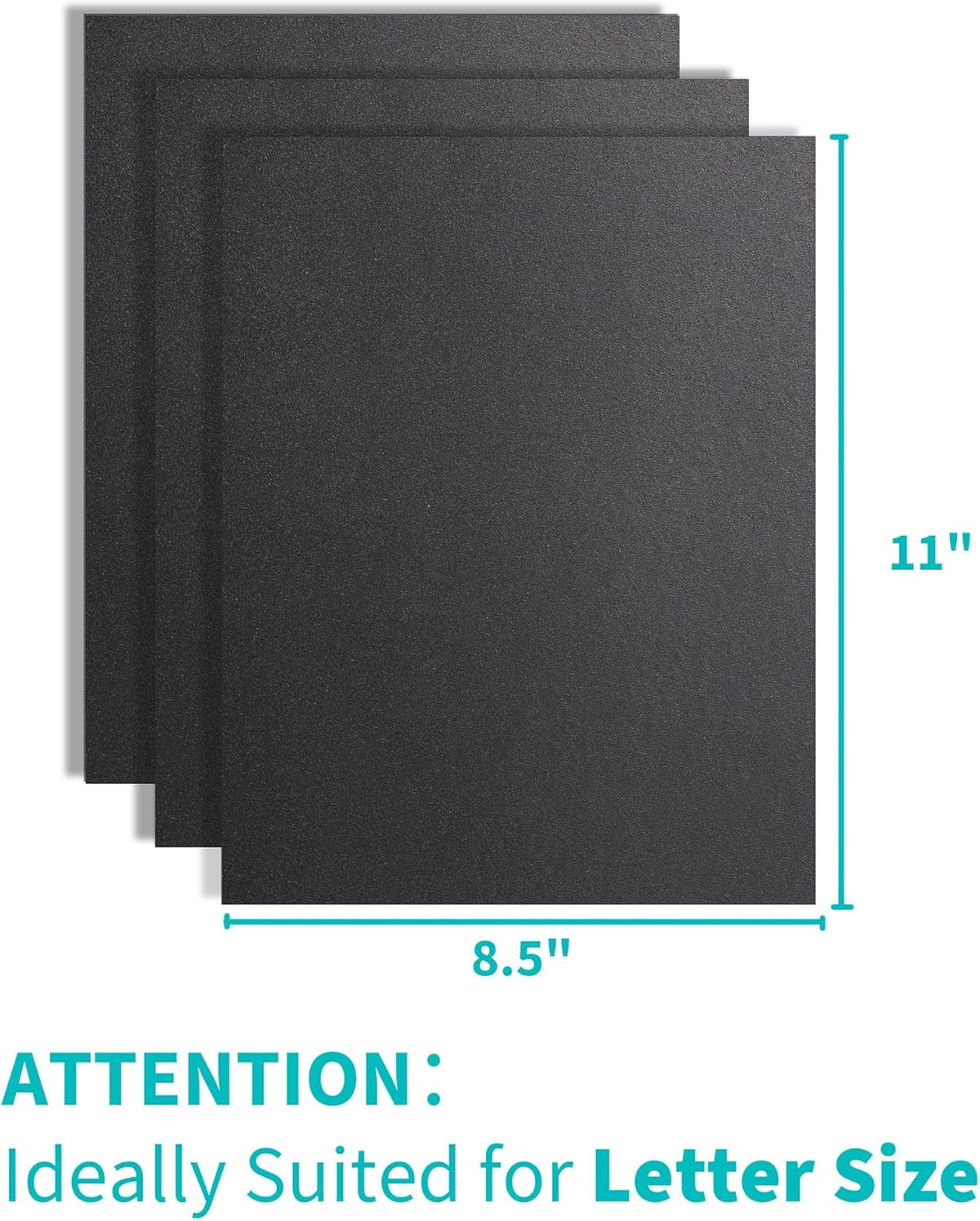 Binditek 200 Pack 16 Mil Sand-Textured Polycover, Midweight Binding Front and Back Covers, Lightly Sanded Finish, 8-1/2" x 11", Square Corners, Un-Punched, Black