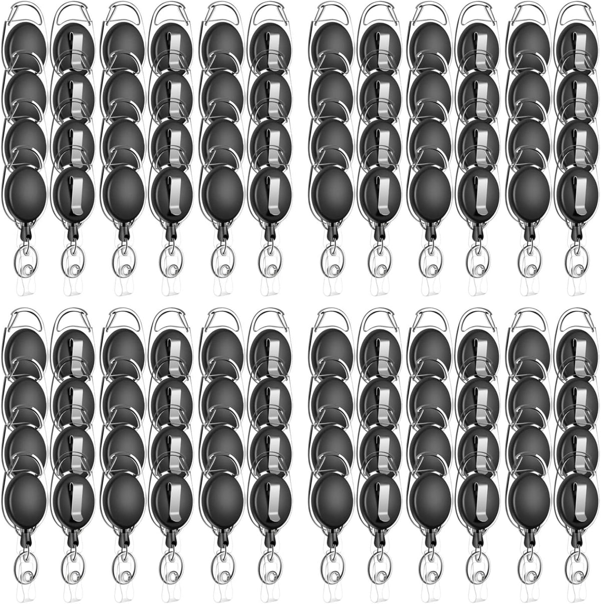 RHBLME 50 Pack ID Badge Holder Retractable With Heavy Duty Clip, Carabiner Reel, Belt Clip for Key Name Card