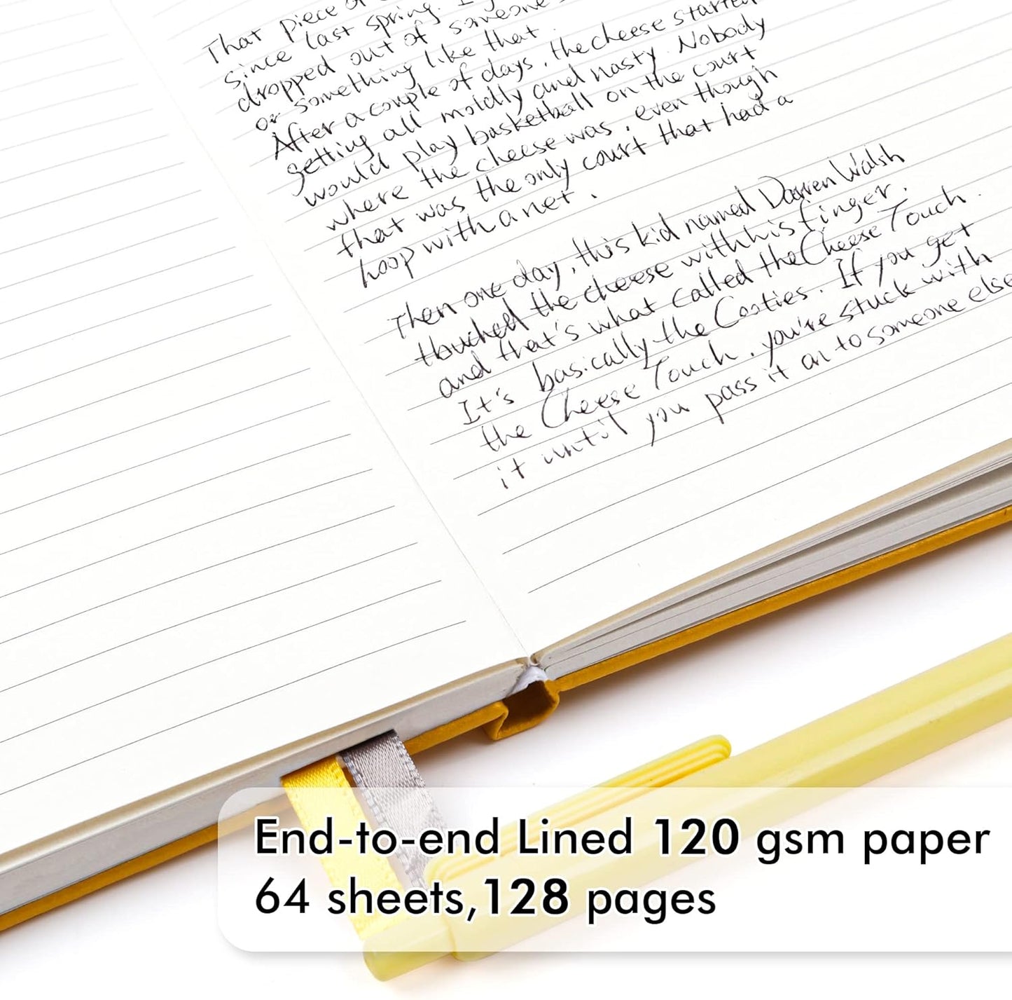 feela 18 Pack Journal Notebook for Work, Business Notebook Bulk Hardcover Lined Writing Journal with Pen Holder for Men Women Note Taking, with 18 Black Pens, 120 GSM, 5.1”x8.3”, A5, Yellow